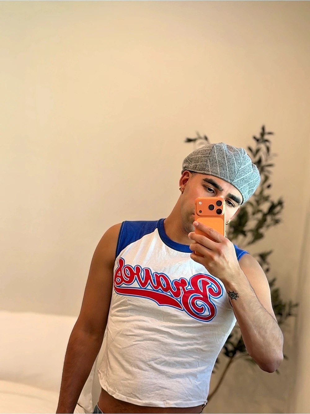 Braves Graphic Tee in White & Blue Upcycled - Picture 3 of 3